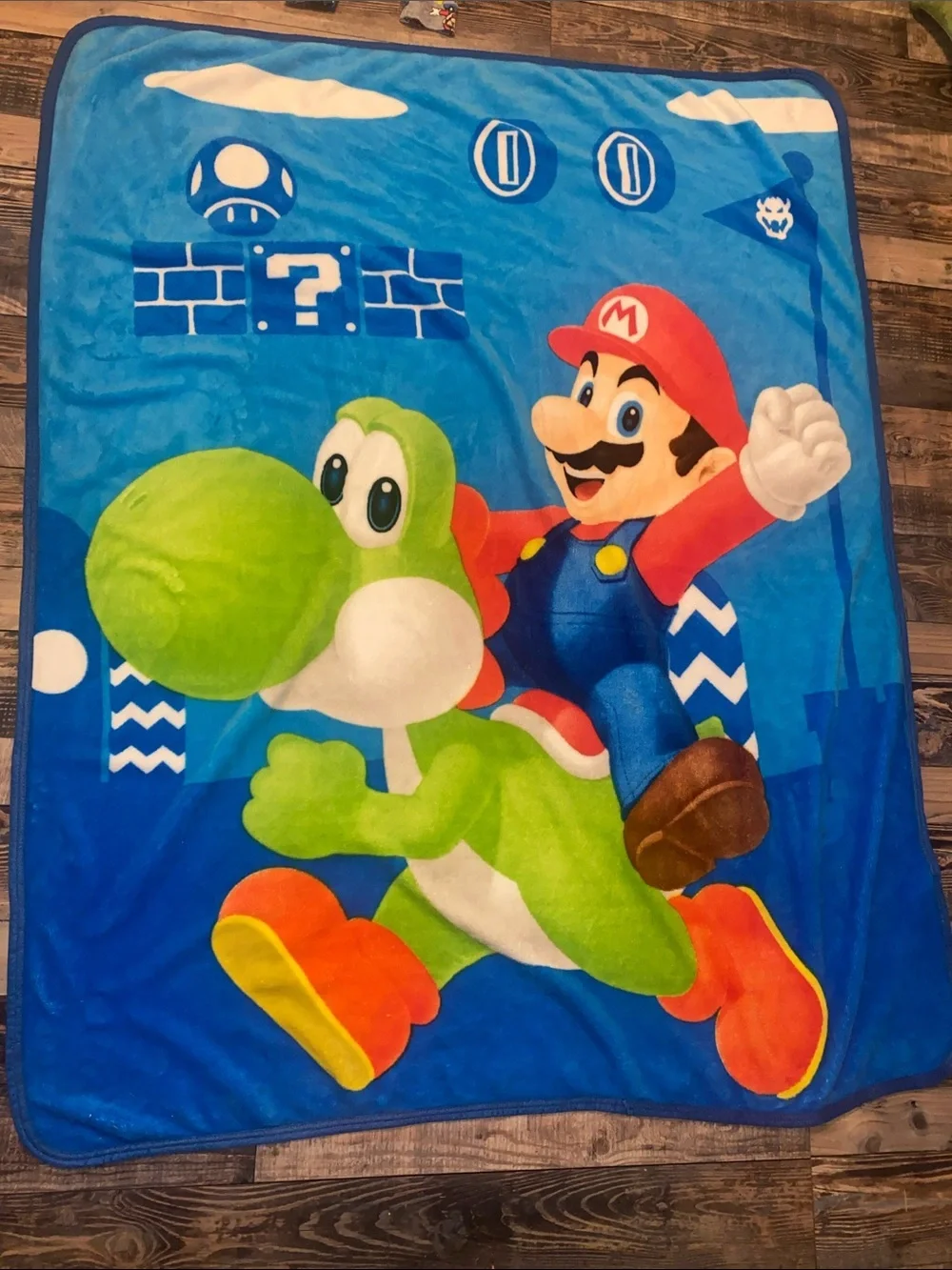 Nintendo Mario PJ, blanket, and book lot